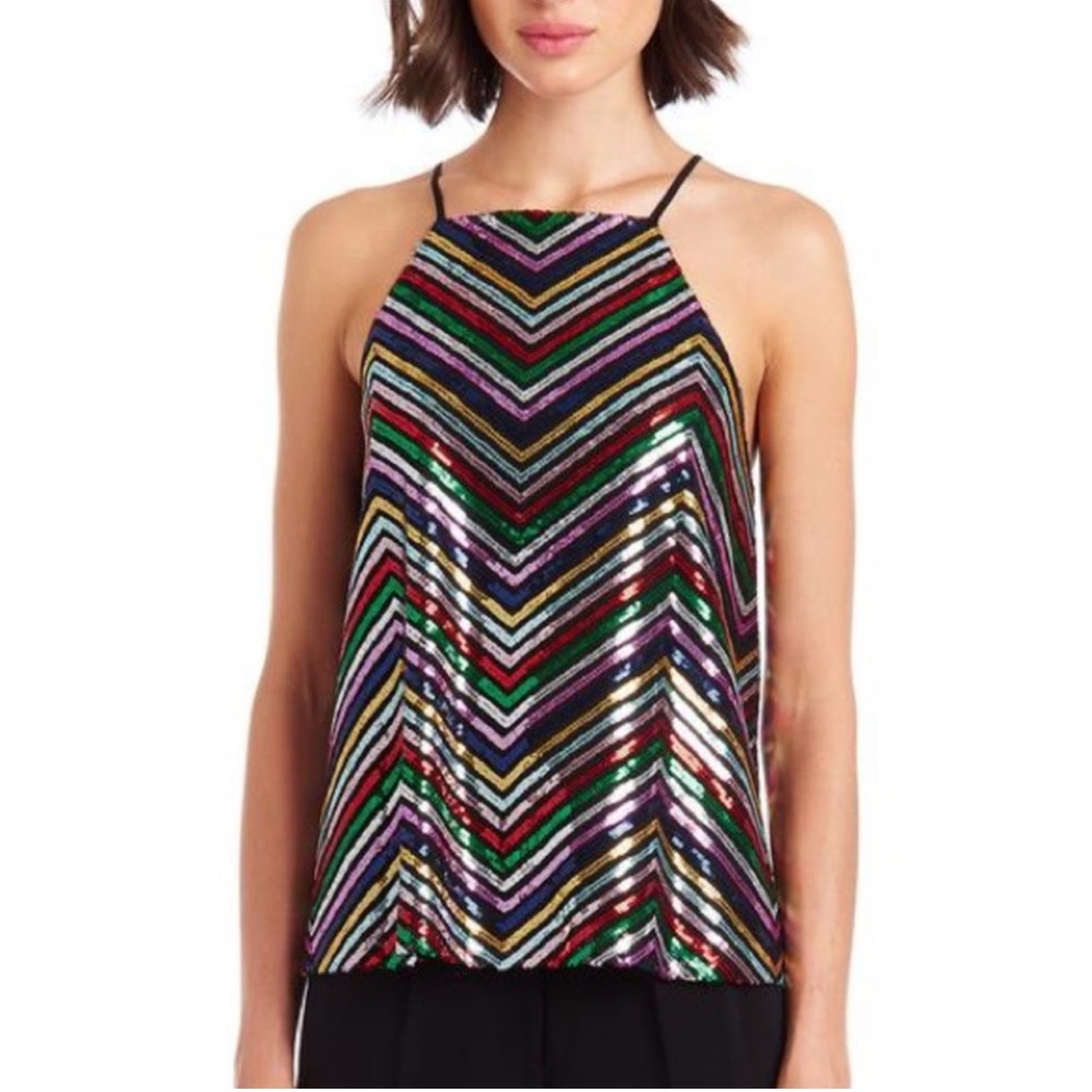 Amanda Uprichard Mako Sequin Halette Top Sz M Medium REVOLVE